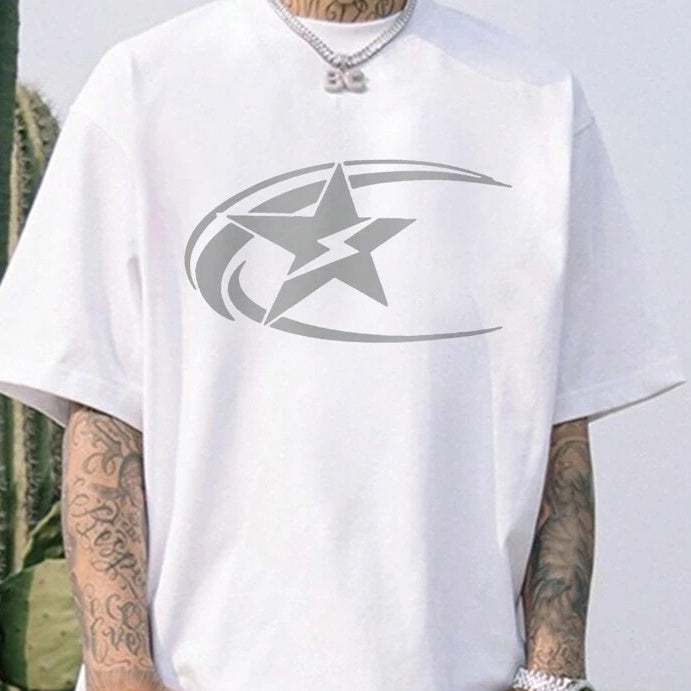 Camiseta masculina casual de manga curta em tecido premium