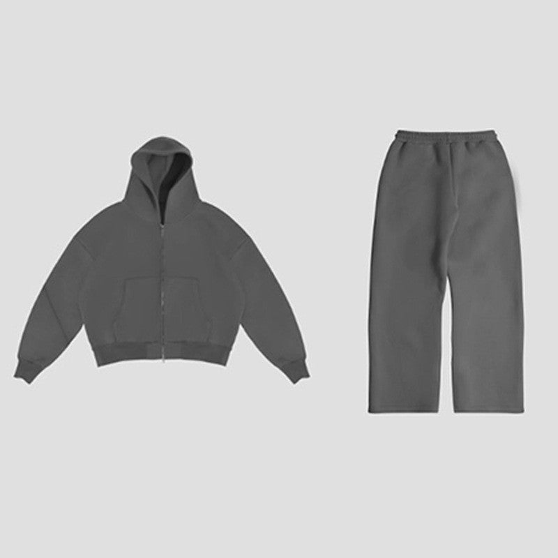 Moletom retrô casual esportivo casual com capuz e calças esportivas