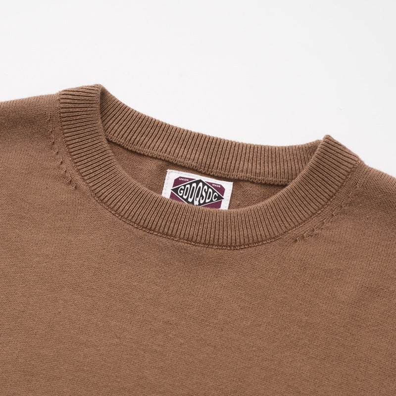 Camiseta masculina de manga curta e gola redonda, confeccionada em malha de algodão puro