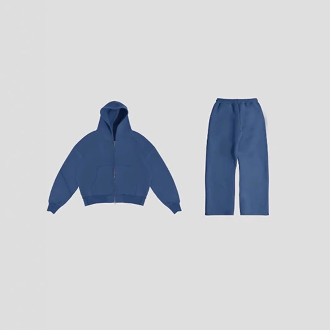 Moletom retrô casual esportivo casual com capuz e calças esportivas