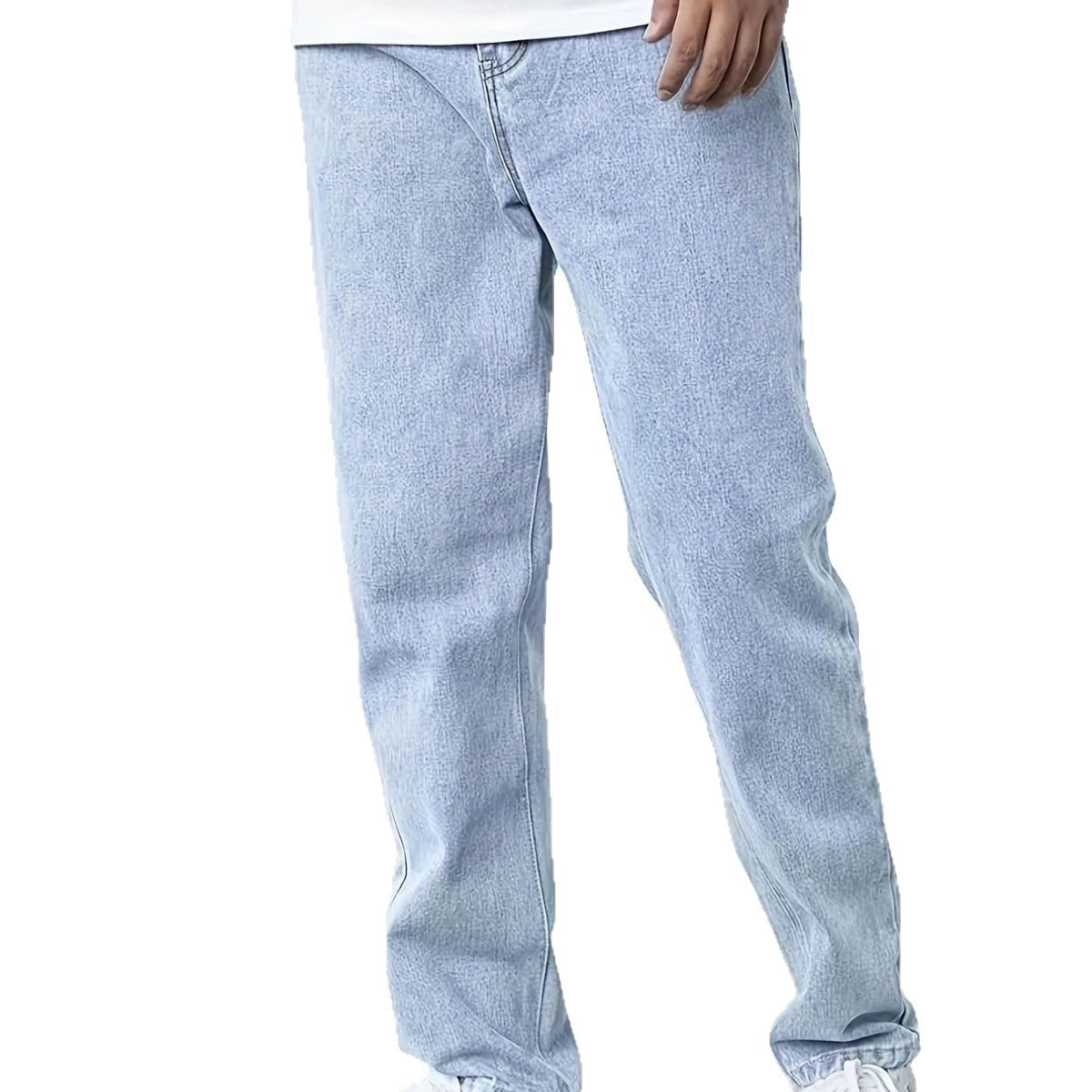 Calça jeans slim masculina casual.