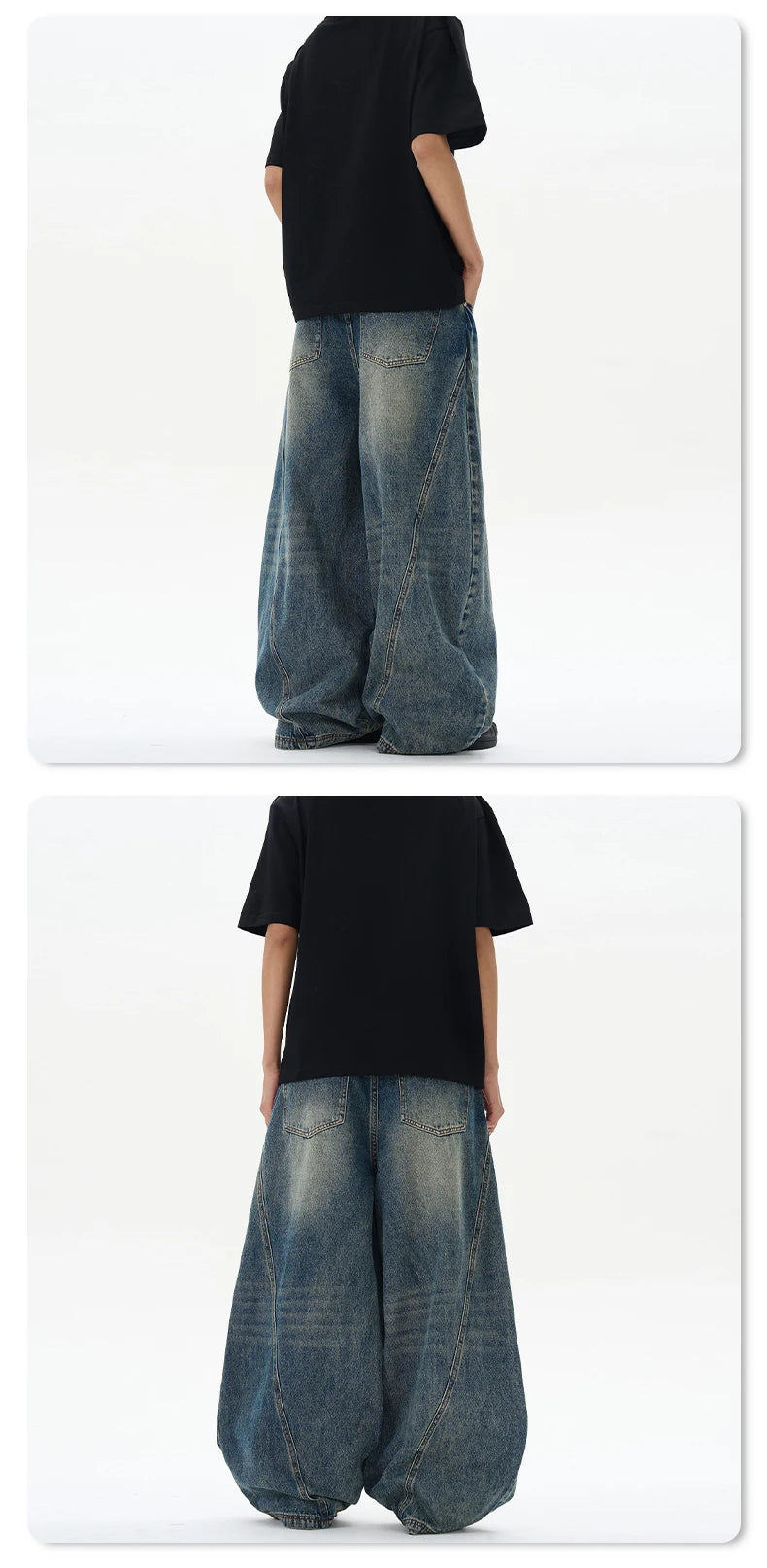 Calças de brim masculinas oversized k2010