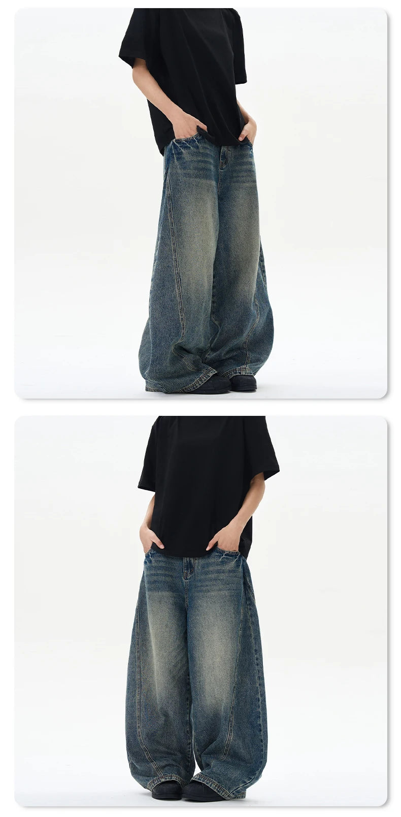 Calças de brim masculinas oversized k2010