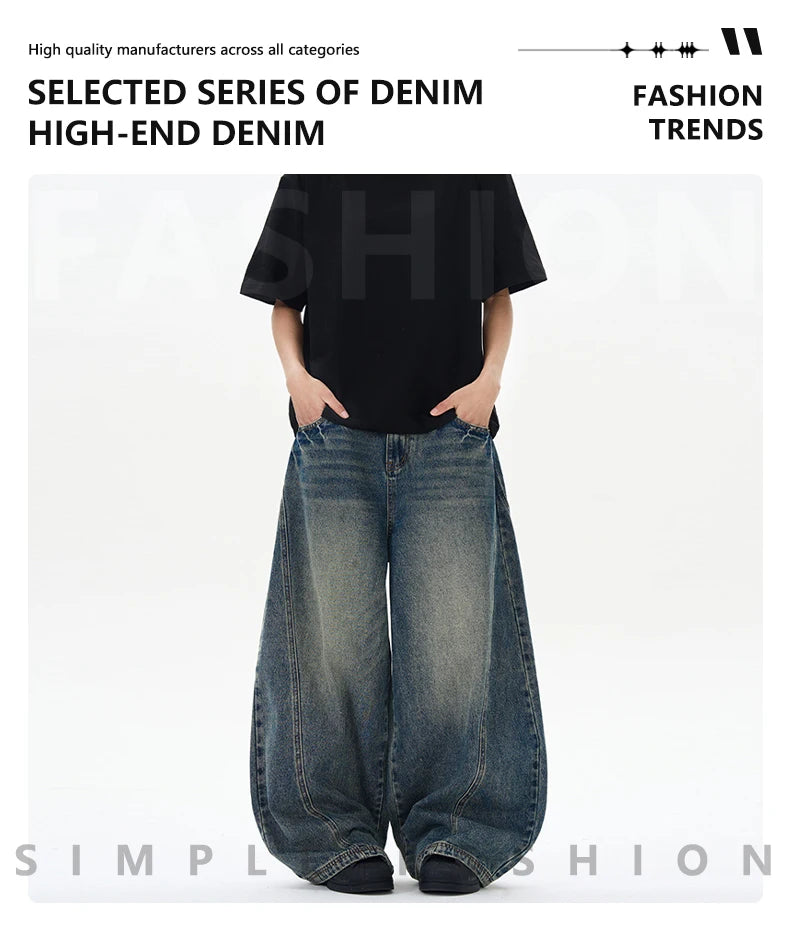 Calças de brim masculinas oversized k2010