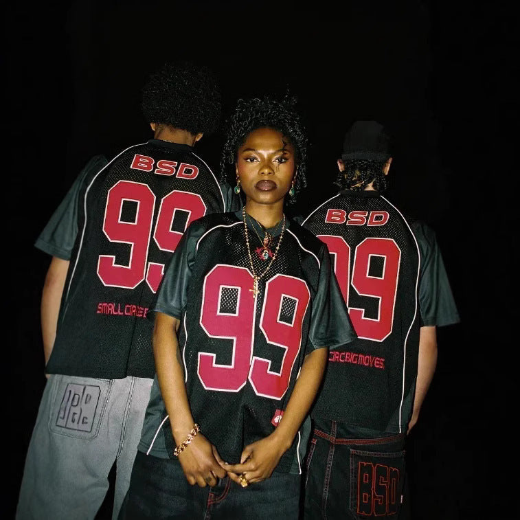 Camiseta casual folgada com estampa digital de rua