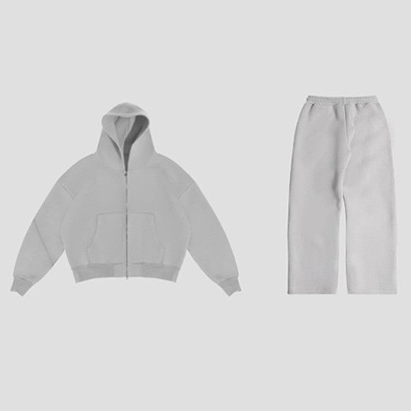 Moletom retrô casual esportivo casual com capuz e calças esportivas