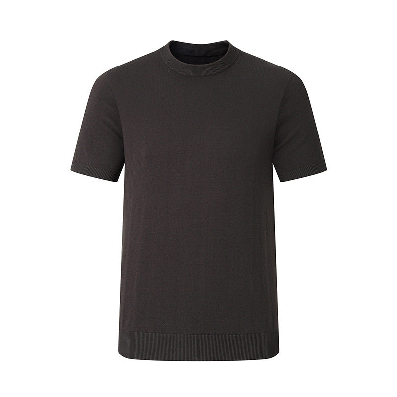 Camiseta masculina de manga curta e gola redonda, confeccionada em malha de algodão puro