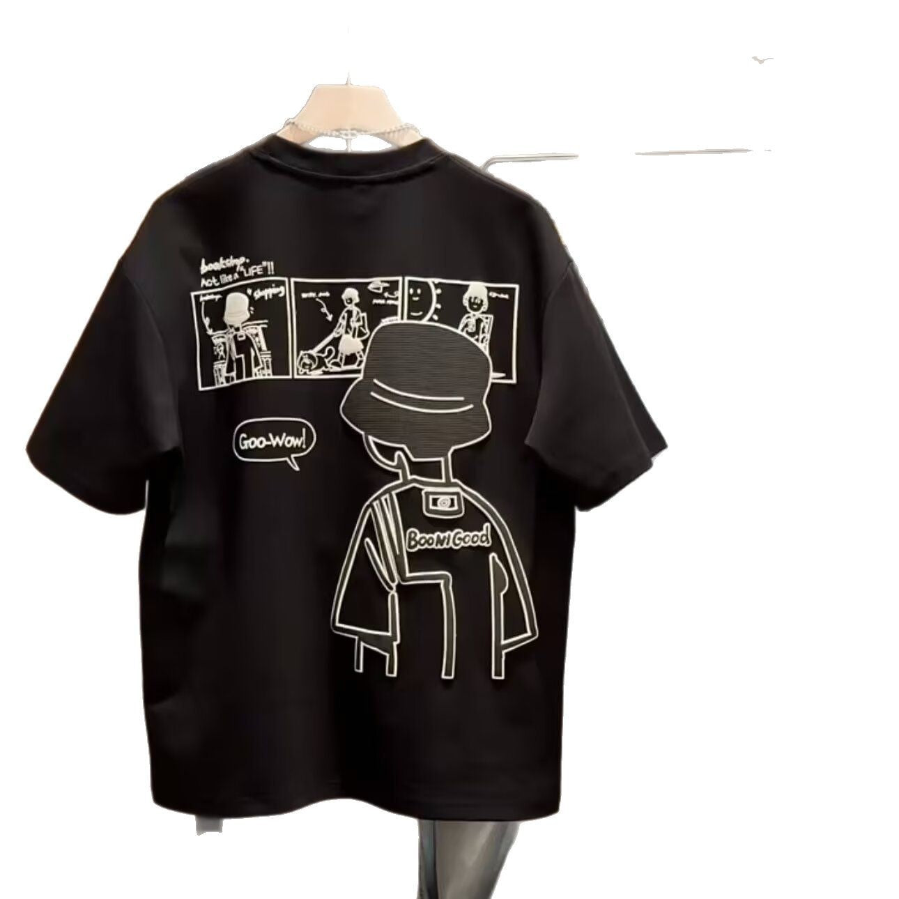 Camiseta masculina de manga curta, 100% algodão, com estampa, estilo moderno, unissex, gola redonda