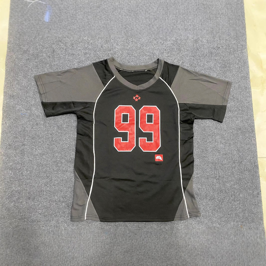 Camiseta casual folgada com estampa digital de rua