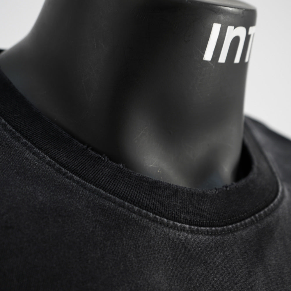 Camiseta masculina retrô de manga curta e modelagem folgada