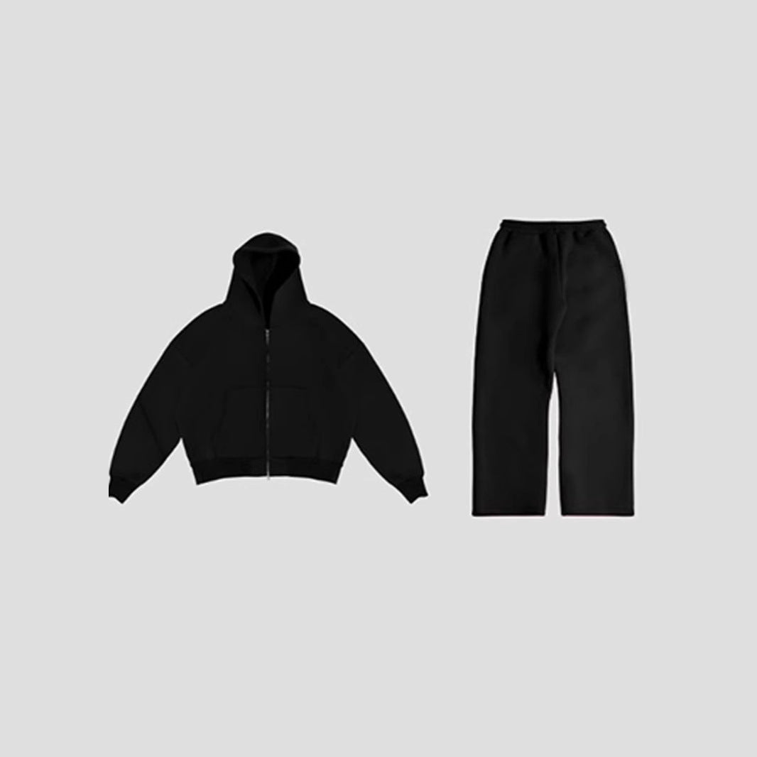 Moletom retrô casual esportivo casual com capuz e calças esportivas